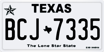 TX license plate BCJ7335