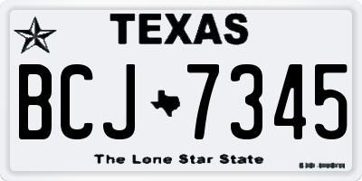 TX license plate BCJ7345