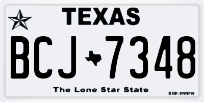 TX license plate BCJ7348