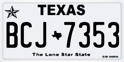 TX license plate BCJ7353