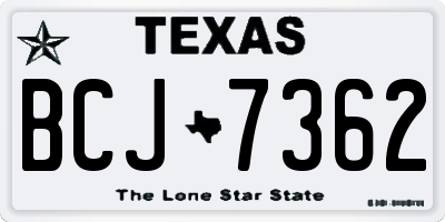 TX license plate BCJ7362