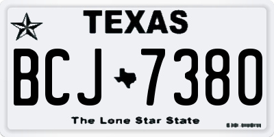 TX license plate BCJ7380