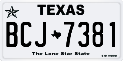 TX license plate BCJ7381