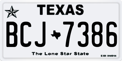 TX license plate BCJ7386