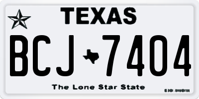 TX license plate BCJ7404
