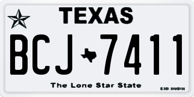 TX license plate BCJ7411