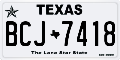 TX license plate BCJ7418