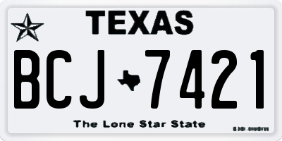 TX license plate BCJ7421