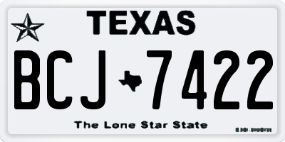 TX license plate BCJ7422
