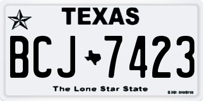 TX license plate BCJ7423