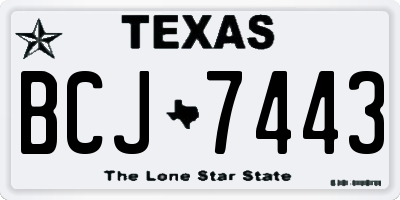 TX license plate BCJ7443