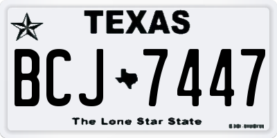 TX license plate BCJ7447