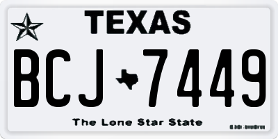 TX license plate BCJ7449