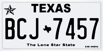 TX license plate BCJ7457