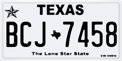TX license plate BCJ7458