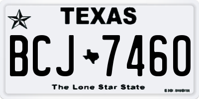 TX license plate BCJ7460