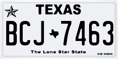 TX license plate BCJ7463