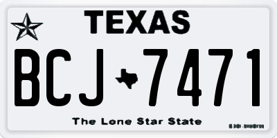 TX license plate BCJ7471