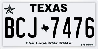 TX license plate BCJ7476