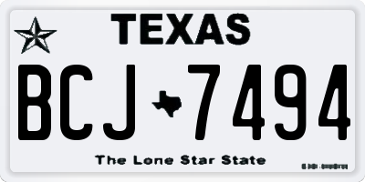 TX license plate BCJ7494