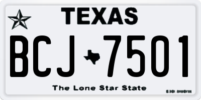 TX license plate BCJ7501