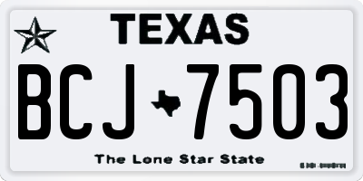 TX license plate BCJ7503