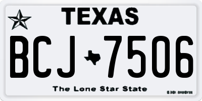 TX license plate BCJ7506