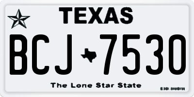 TX license plate BCJ7530