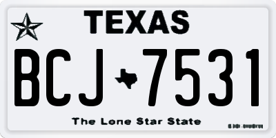 TX license plate BCJ7531