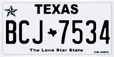 TX license plate BCJ7534