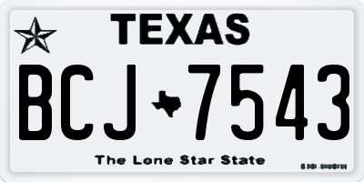 TX license plate BCJ7543