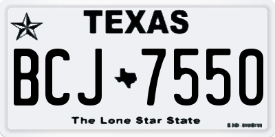 TX license plate BCJ7550