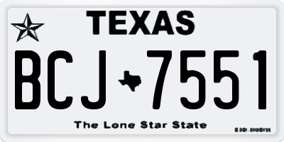 TX license plate BCJ7551