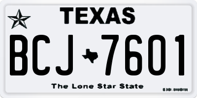 TX license plate BCJ7601