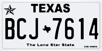 TX license plate BCJ7614