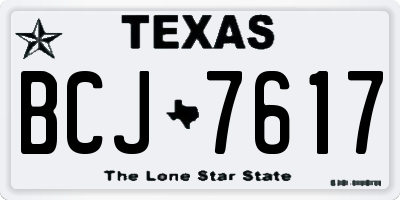 TX license plate BCJ7617