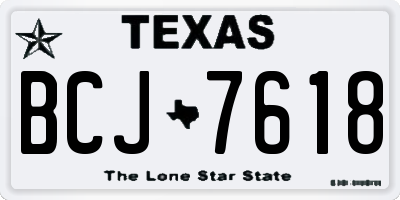 TX license plate BCJ7618