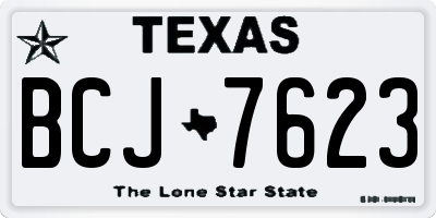 TX license plate BCJ7623
