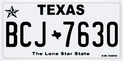 TX license plate BCJ7630