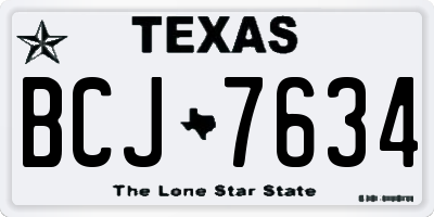 TX license plate BCJ7634