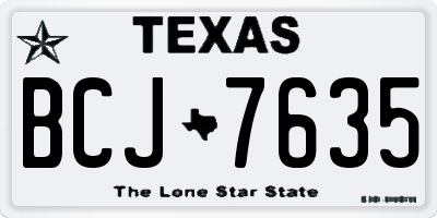 TX license plate BCJ7635
