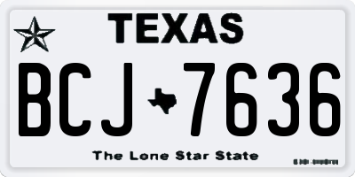 TX license plate BCJ7636