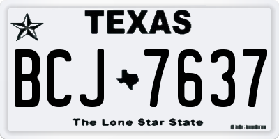TX license plate BCJ7637