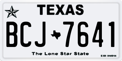TX license plate BCJ7641