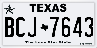 TX license plate BCJ7643