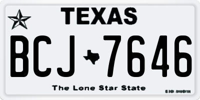TX license plate BCJ7646