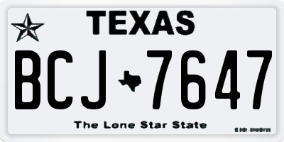 TX license plate BCJ7647