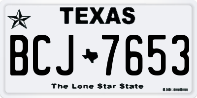 TX license plate BCJ7653