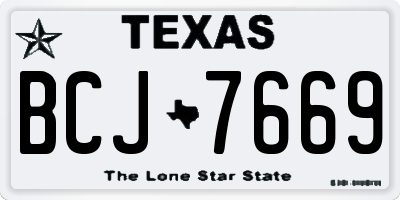 TX license plate BCJ7669