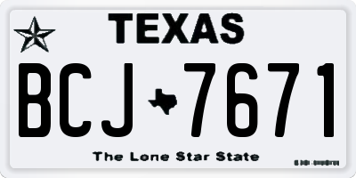 TX license plate BCJ7671